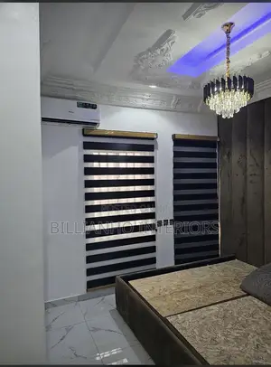 Gold High Profile Headrail on Black Day Night