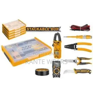Ingco Telecom Tool Set With Clamp Meter and Multi Meter - 7pcs