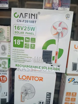 Cafini 18 Inches Solar Rechargable Fan