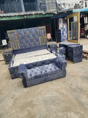 Standard 6by6 Bed With Dresser, Cupboards, Stool and Footrest