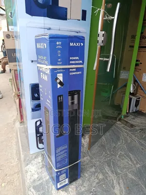 Maxi Black Oscillating Power Tower Fan