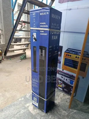 Maxi Black Oscillating Power Tower Fan