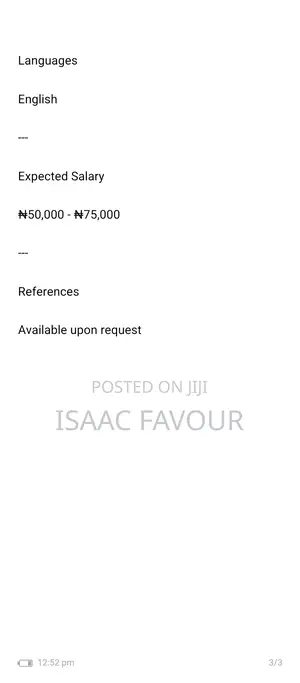 Housekeeping Cleaning CV