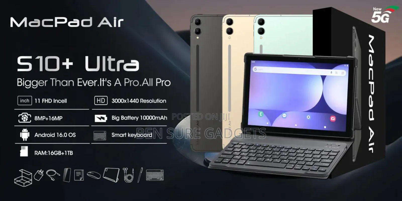 New MacPad Air S10 Plus Ultra 1 TB Gray