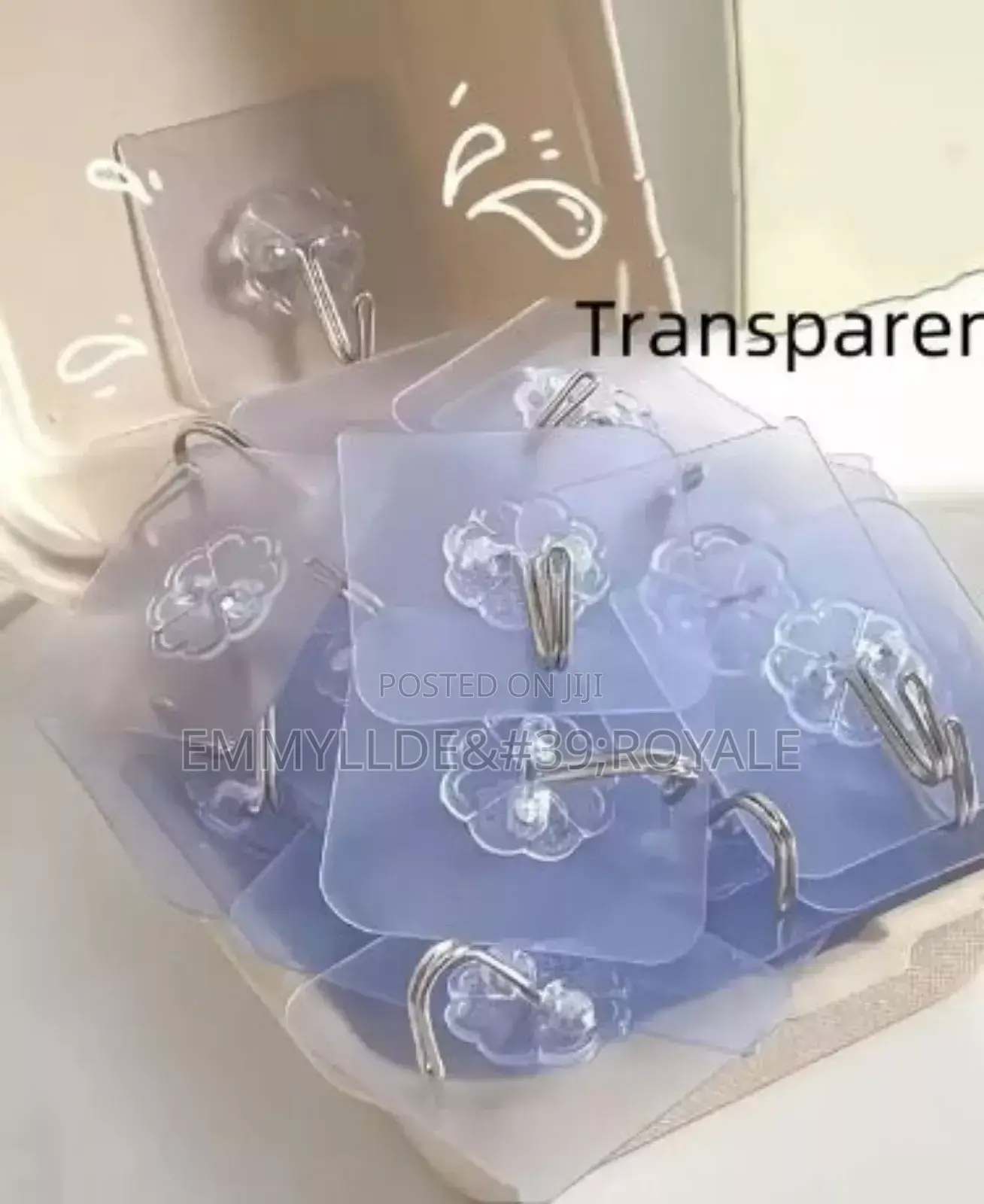 Strong Adhesives Transparent Wall Hooks