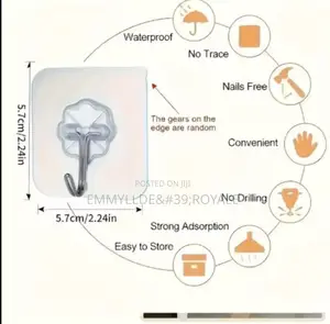 Strong Adhesives Transparent Wall Hooks