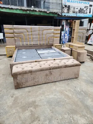 7by6 Bed With Dresser, Side Drawers, Stool and Footrest