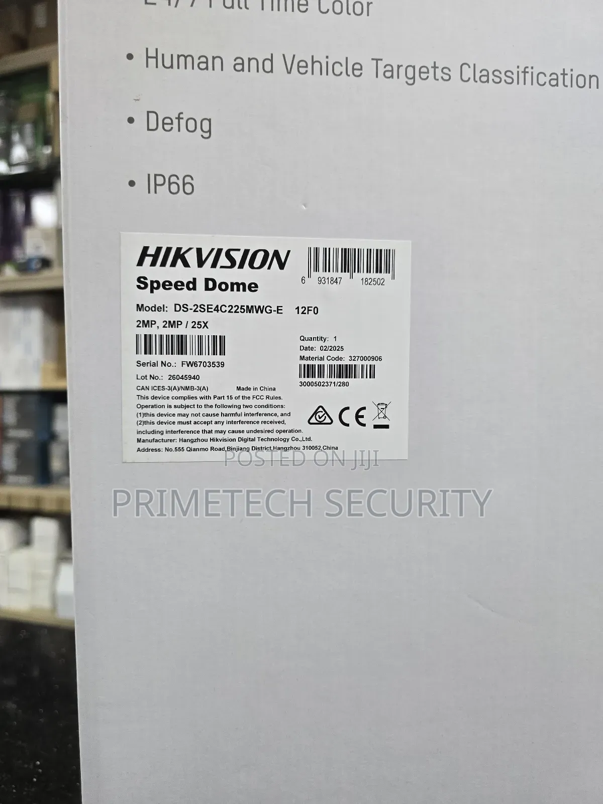 Hikvision 2mp/25x Colorvu Tandamvu PTZ Camera