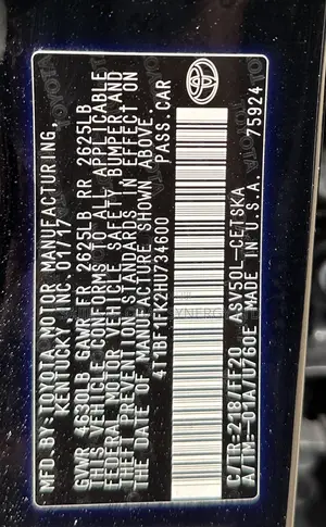 Toyota Camry SE 4dr Sedan (2.5L 4cyl 6A) 2017