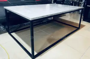 Modern Rectangular Table With a Marble Effect