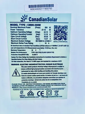 500watts Canadian Solar Panels