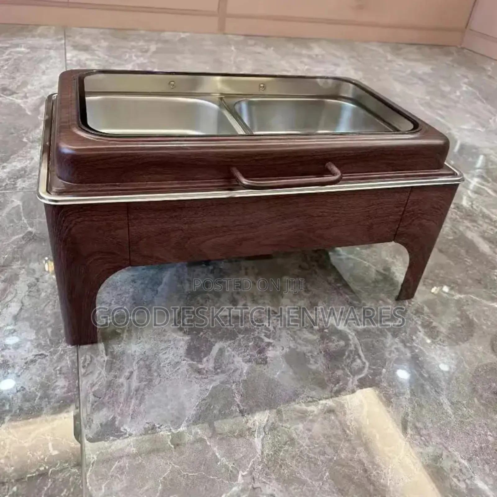 Brown, Marble and White Chafing Dish Luxurious