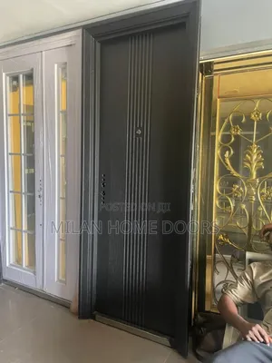 3ft by 8ft Jiuhua Extra Height Security Door Bold Line Design