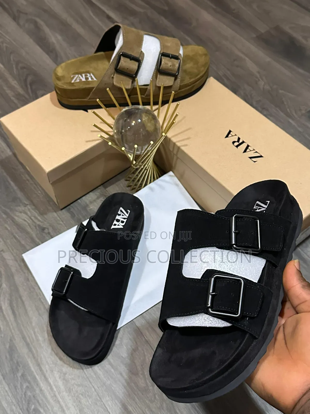Luxury Zara Buckle Suede Slide