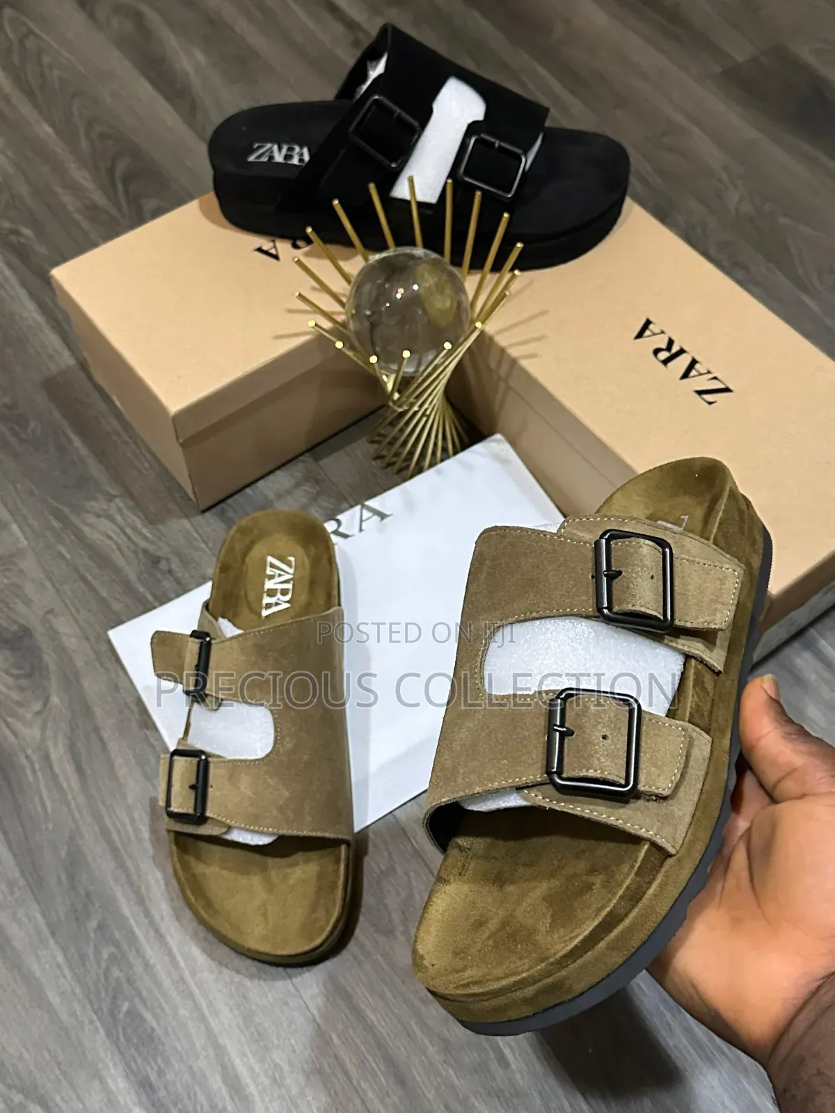 Luxury Zara Buckle Suede Slide