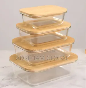 4 Piece Borosilicate Glass Fresh Keeping Container