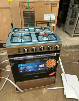 Original Midea Automatic Standing Gas Cooker 60x60cm 4 Burners Wood