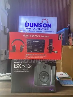 M-Audio Bx5d2 Studio Monitor and M-Audio Soundcard Complete Set