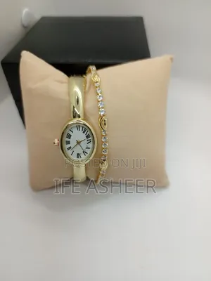 Ladies Bangle Gold Watch With Bracelet