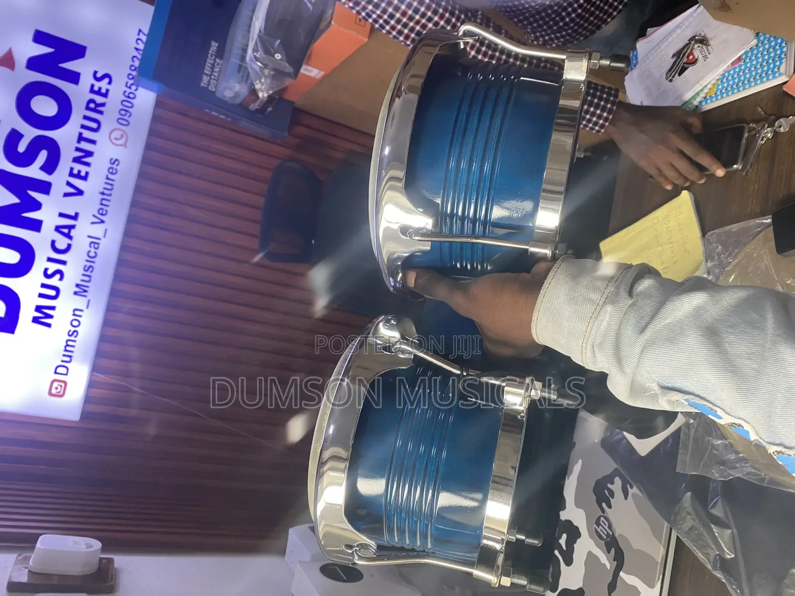 Bongo Drum Big Size Blue Color