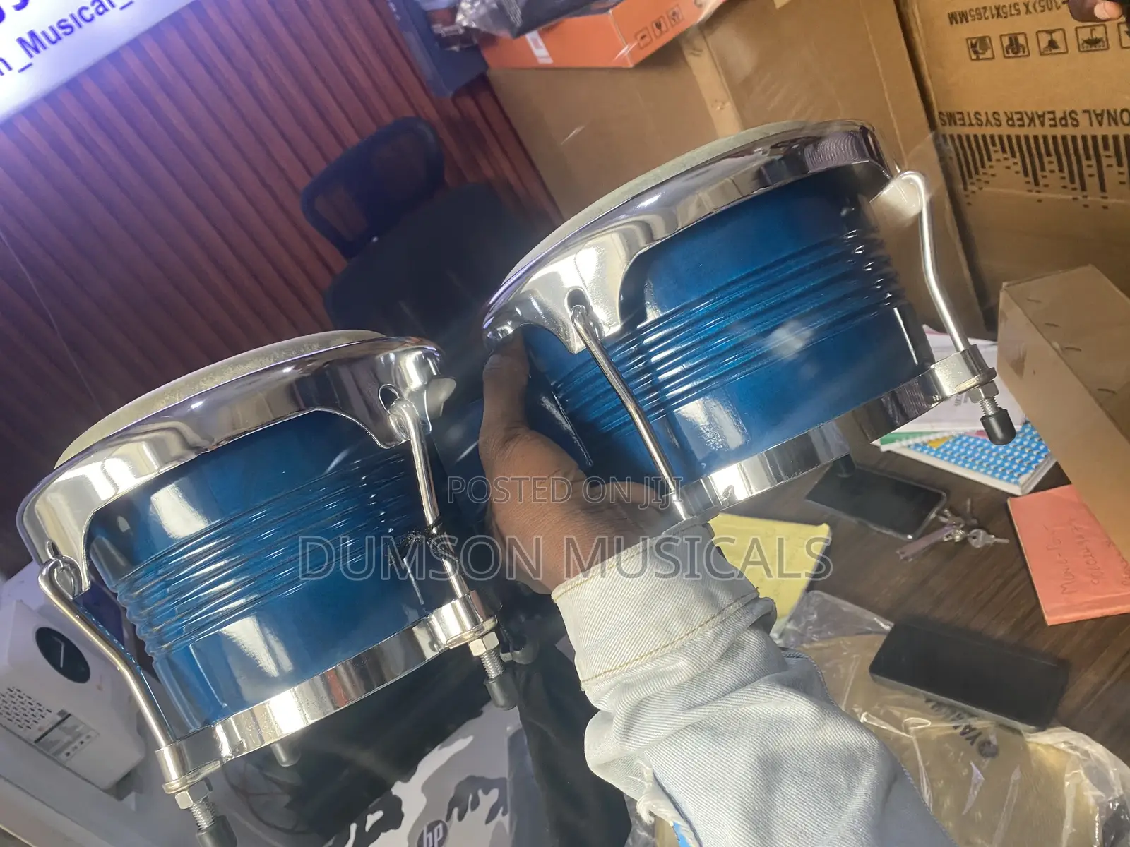 Bongo Drum Big Size Blue Color
