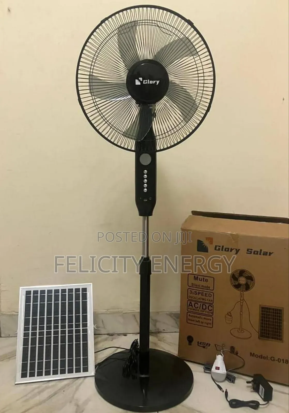 Rechargeable Solar Fan With Full Installation Kits