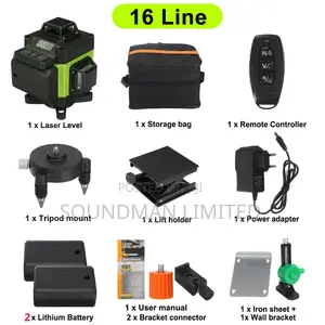 16 Lines 4d/3d Self-Leveling Laser Level Distance Meter With Tripod