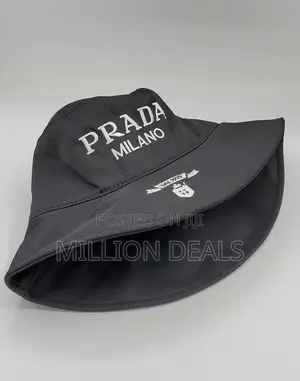 Black Stylish Prada Milano Bucket Hat