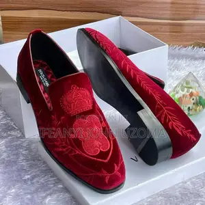 Big Dolce and Gabbana Red Color Suede Men Shoe