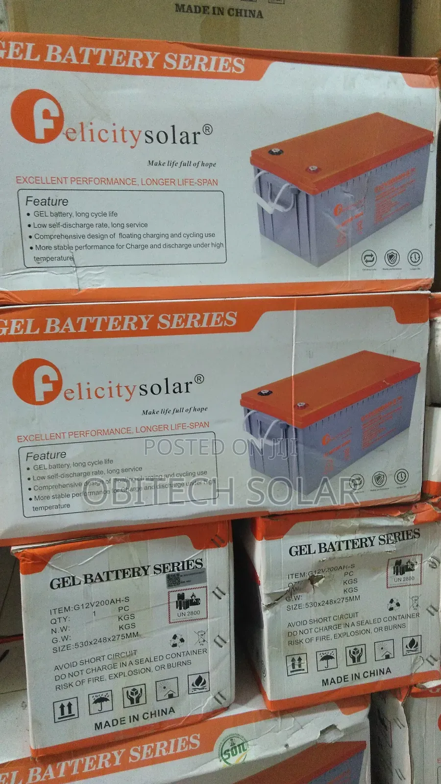 200ah 12v Felicity Gel Battery