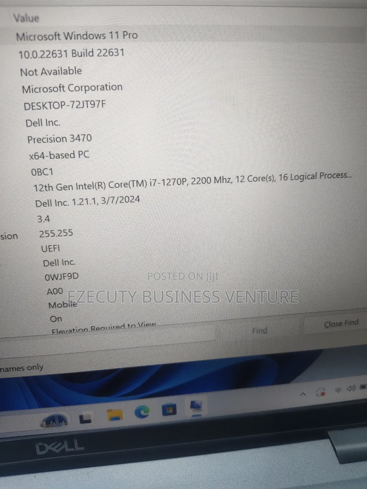 Laptop Dell 8GB Intel Core i7 SSD 512GB