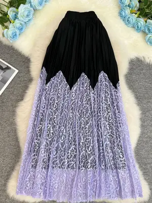 Luxe Pleated Lacey Skirt