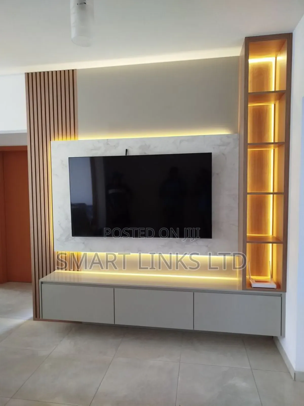 6x6 Unique Design Tv Console With Side Storage