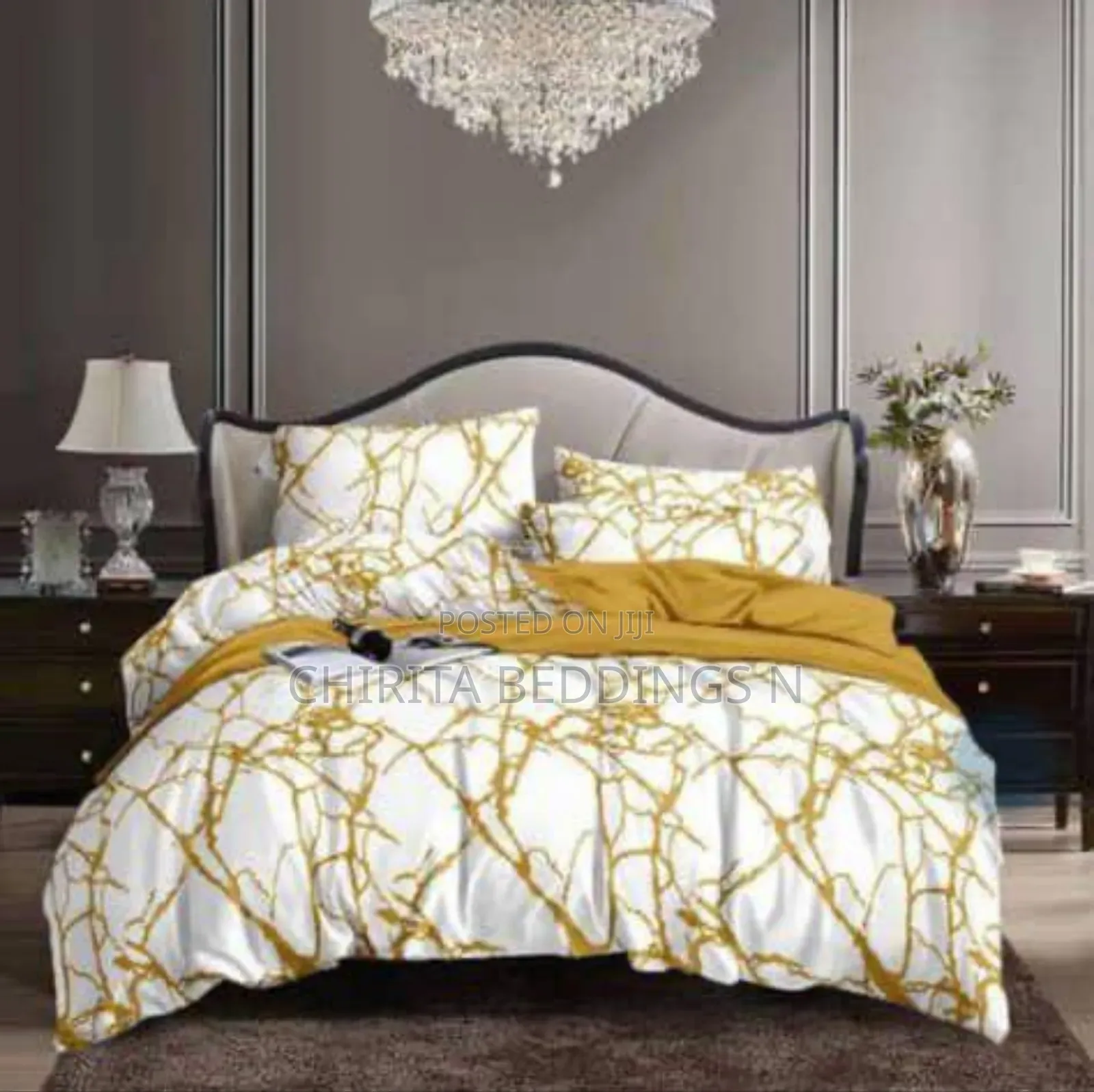 White Designers Bedsheets and Duvet Set