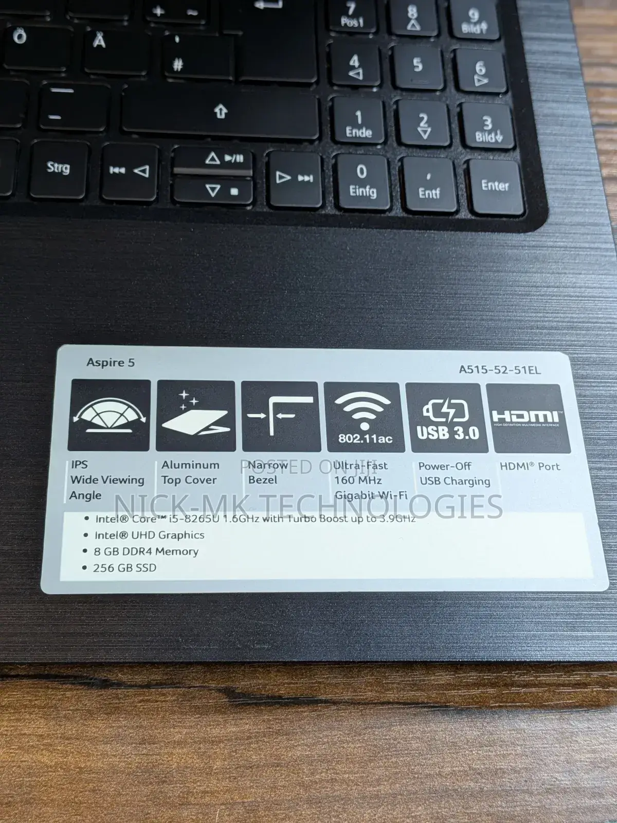 Laptop Acer Aspire A515-52 8GB Intel Core I5 SSD 256GB