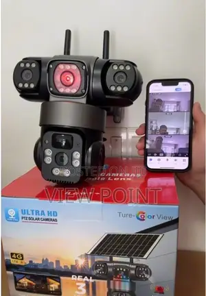 Solar-powered Auto_tracking Complete 3 Lens Cctv Camera 4mp Ultra Hd