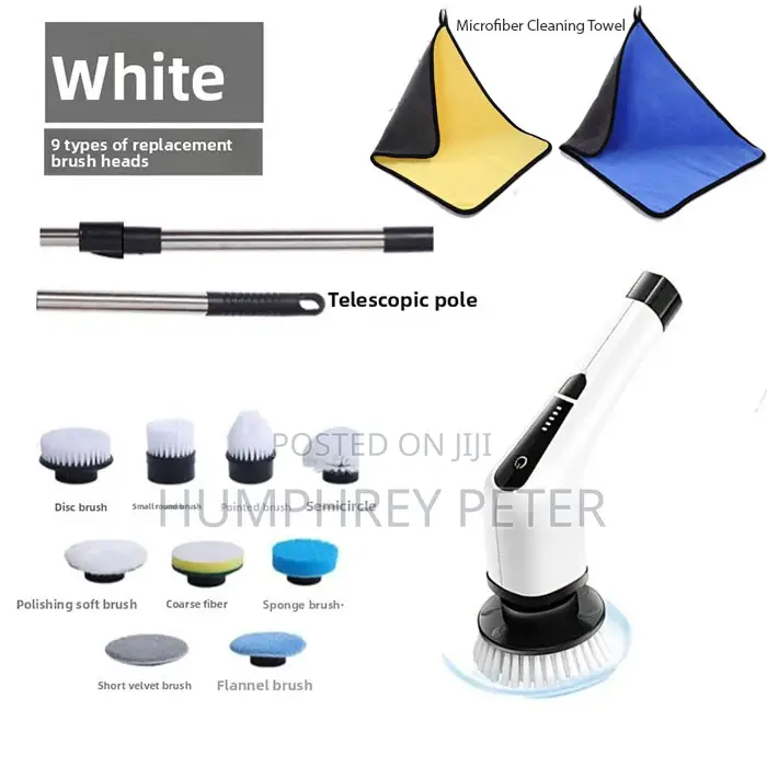Spin Scrubber, Cordless Shower 9 Replaceable Heads, Electric Cleaning