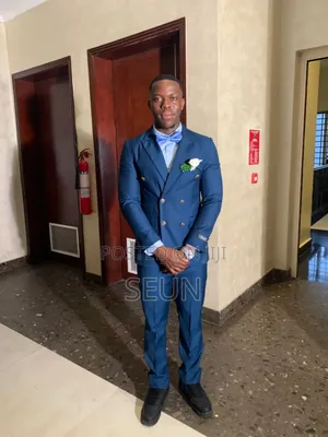Double Breasted Men Suit (Blue and Carton) for Rent