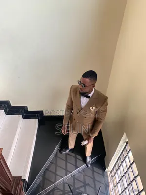 Double Breasted Men Suit (Blue and Carton) for Rent