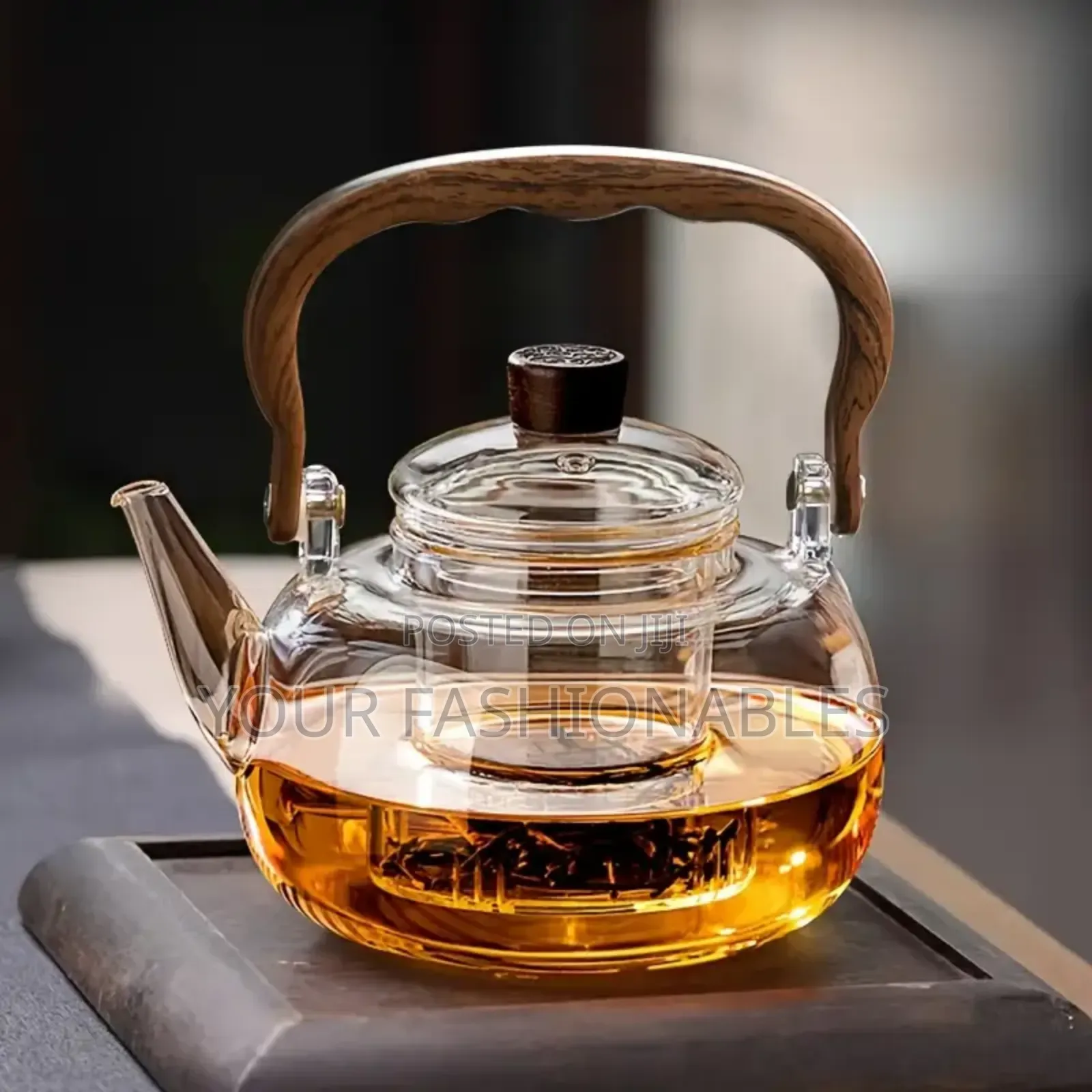 Borosilicate Teapot Kettle With Wooden Handle