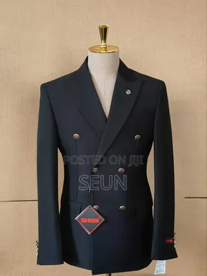Double Breated Suit (Black and Grey)For Rent