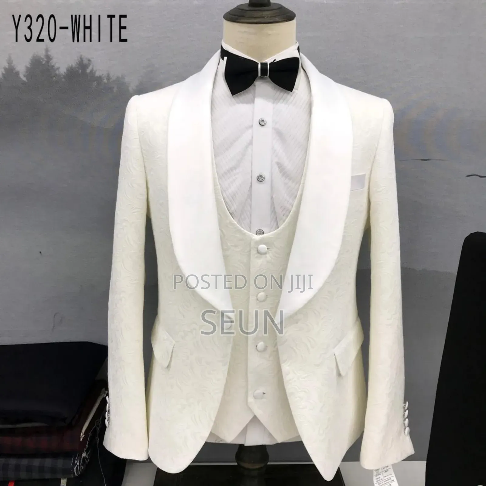 Three Piece White Suit for Rental