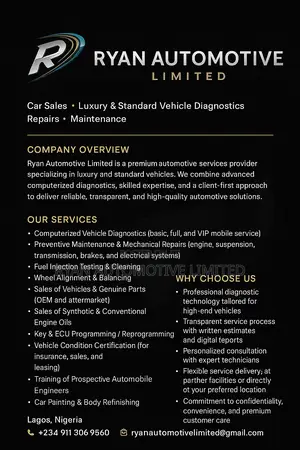 Car Repairs and Services, Vehicle Inspection, Computerized Scanning.