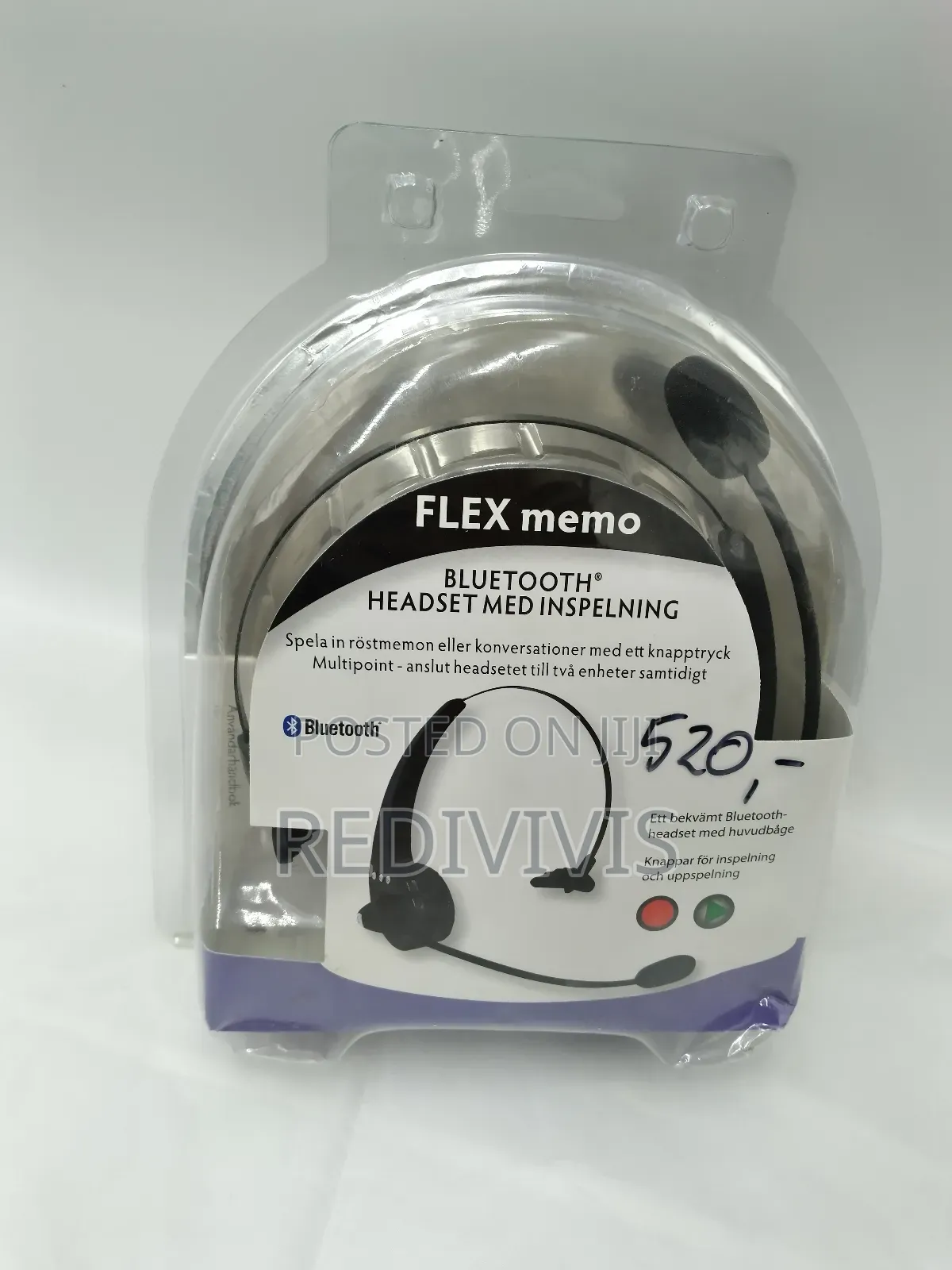 Flex Memo Bluetooth Headset With Recording - Mono ( Wired/Wireless)