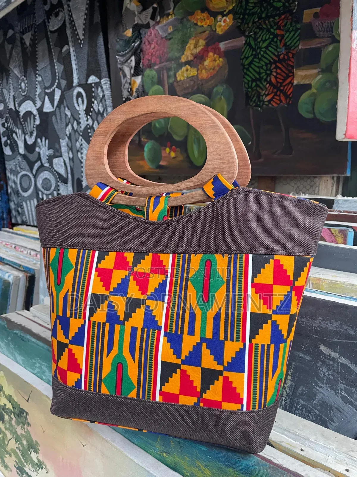 Adrinka Wooden Bag