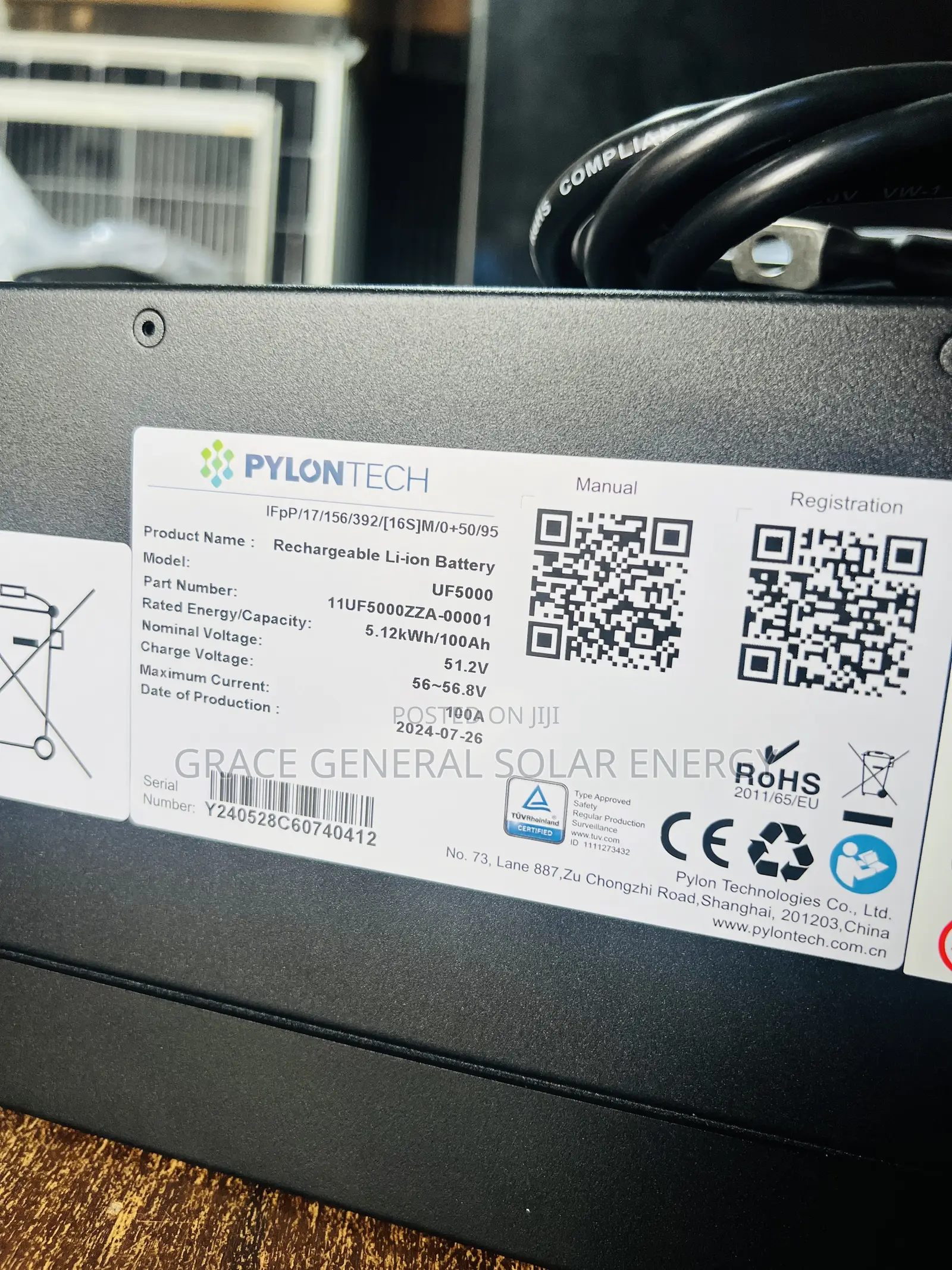 Uf5000 Pylontech 5kwh 51.2v Lithium Battery