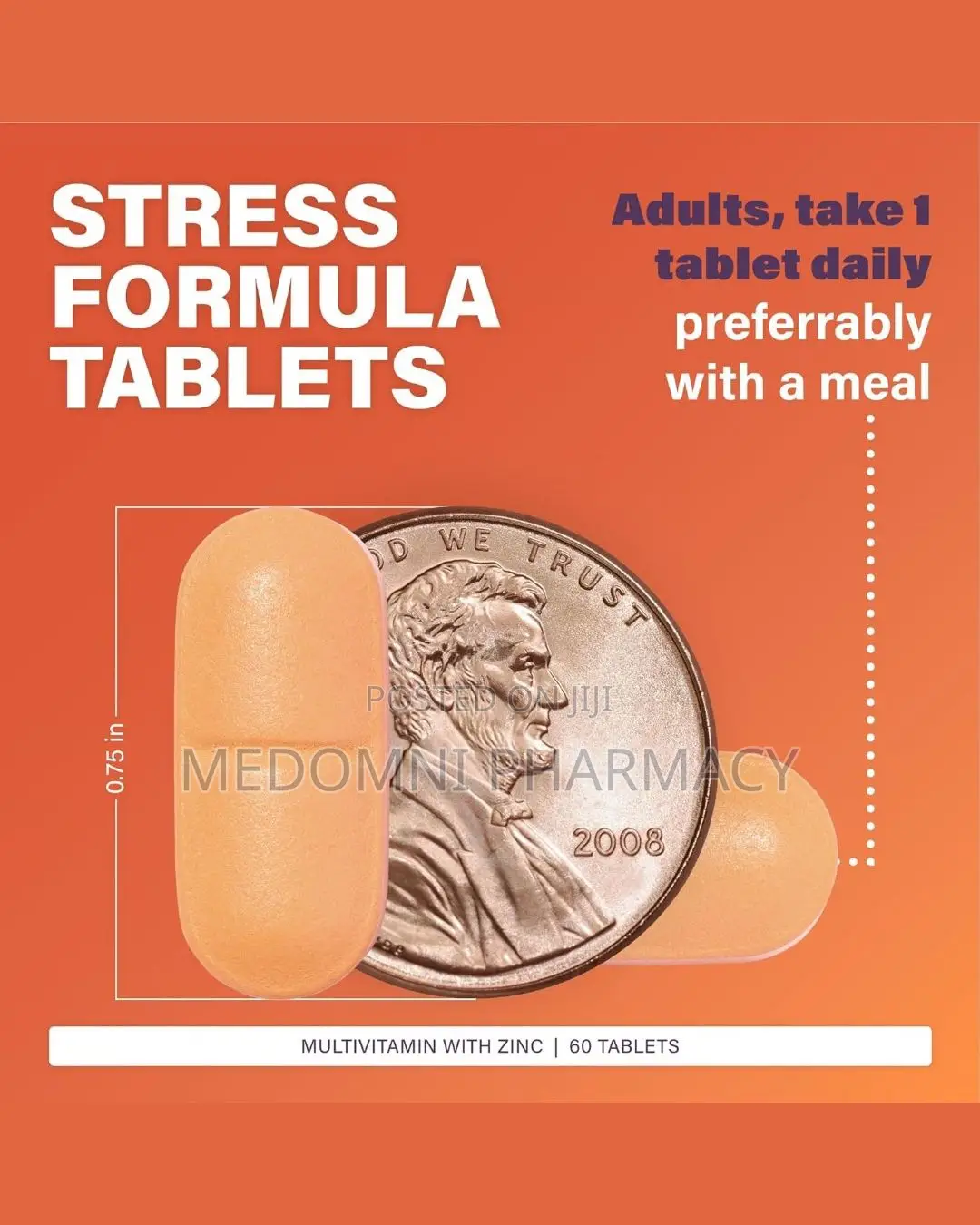 Rugby Multivitamin + Zinc – Daily Stress Formula (60 Tablets)