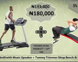 Treadmill With Speaker and Tummy Trimmer Sit-Up Bench