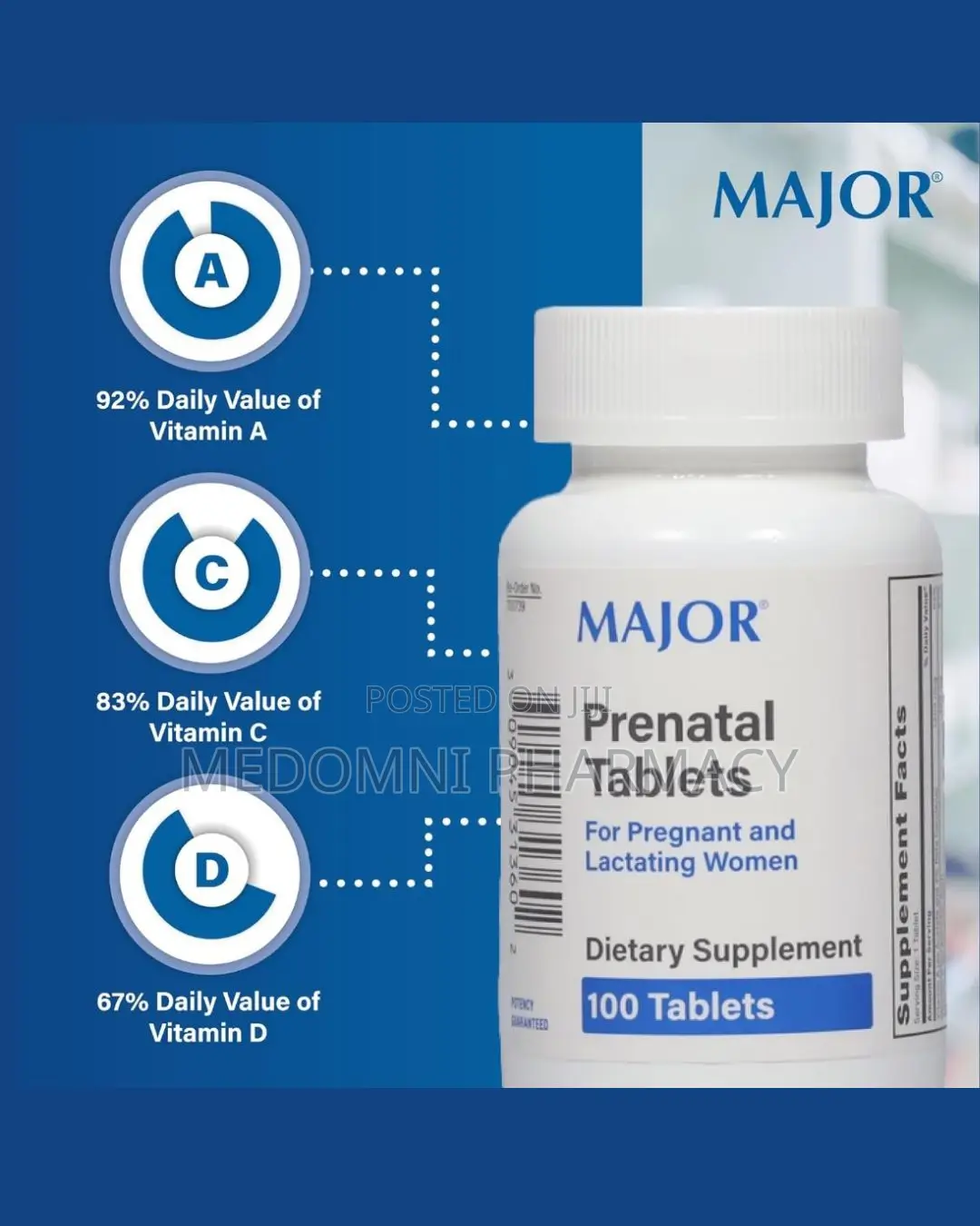 Major Prenatal Multivitamin – 100 Tablets