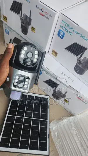 Solar Powered Dual Lens Cctv 4g Simcard Rotational Camera